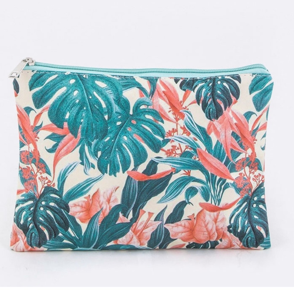 Tropical Jungle Print Canvas clutch NEW - Picture 1 of 3